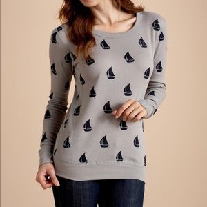 Primp Crop Thermal Long Sleeve Sail Boat Y2K